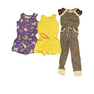 Girls XS 4 5 Spotted Zebra Unicorn Rompers Miki Miette Retro Jumpsuit Ki…